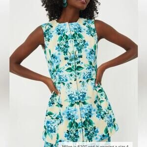 TUCKERNUCK Water's Edge Hydrangea Rhoda Floral Tunic Top Size 4 NWT